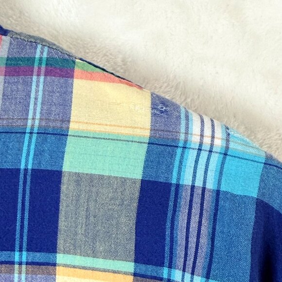 Ralph Lauren Denim And Supply RL Boyfriend Flannel Tartan Button Up Shirt L - Picture 3 of 7